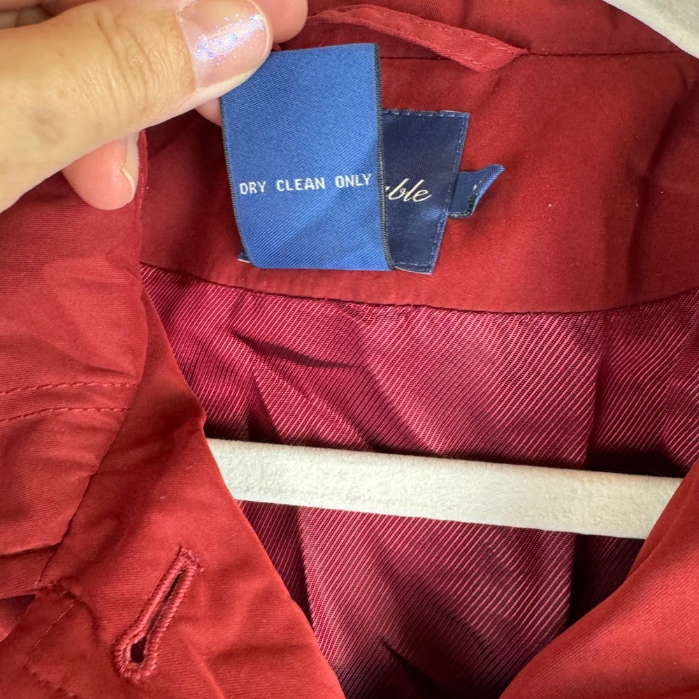 Faonnable Quilted Button Down Jacket Womens M Red… - image 3